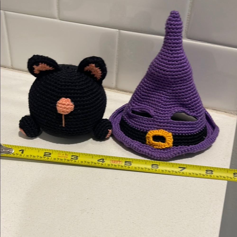 Handcrafted Cat Gmone with Witch Hat Halloween Holiday Decor Amigurui Crochet - Picture 9 of 12